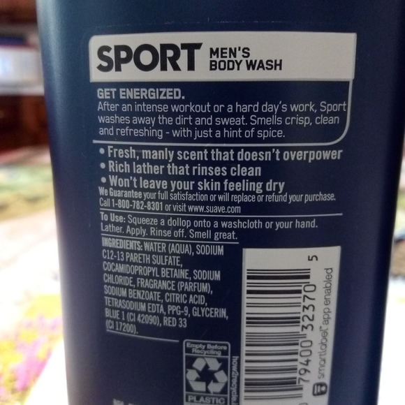 NEW (2) SUAVE MEN SPORT ENERGIZING BODY WASH - Picture 5 of 5
